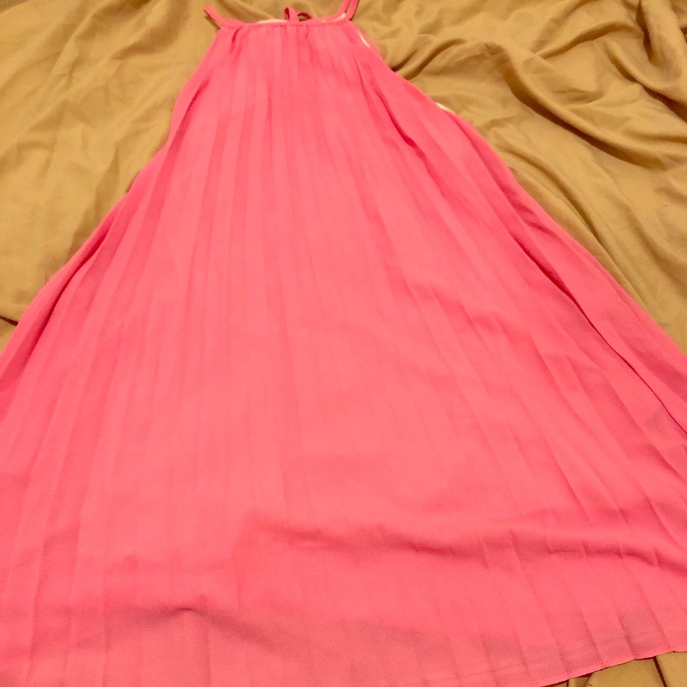 Strappy Pink Pleated Dress size M